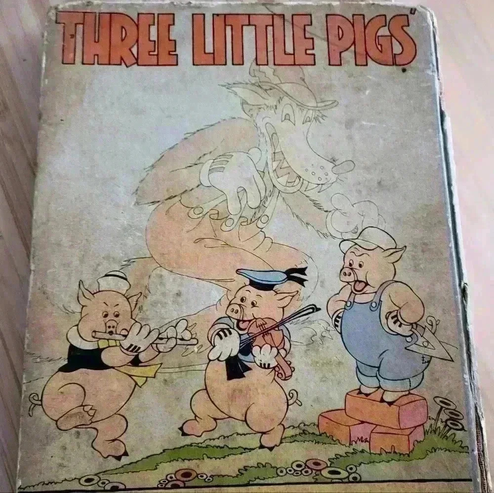1933 Walt Disney Three Little Pigs First Edition Silly Symphony Rare Antique